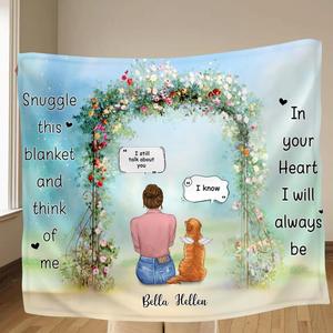 Custom Personalized Memorial Pet Singer Layer Fleece/ Quilt Blanket - Adult/Couple With Up to 4 Pets - Memorial Gift Idea For Dog/Cat Owners - Snuggle This Blanket And Think Of Me Cheap Sale Sale