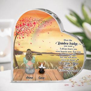 Custom Personalized Memorial Pets Crystal Heart - Upto 3 Pets - Memorial Gift Idea For Dog/Cat Lovers - I Love You Forever Clearance For Cheap