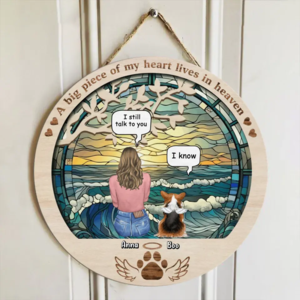 Custom Personalized Memorial Pet Wooden Sign - Memorial Gift For Dog/Cat/Rabbit Owner - Upto 6 Pets - A Big Piece Of My Heart Lives In Heaven Cheap Sale Marketable