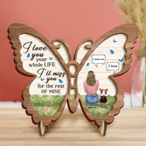 Custom Personalized Memorial Pet Wooden Art - Adult/Couple with up to 4 Pets - Memorial Gift Idea for Dog/Cat/Rabbit Owners - I Love You Your Whole Life Cheap With Credit Card