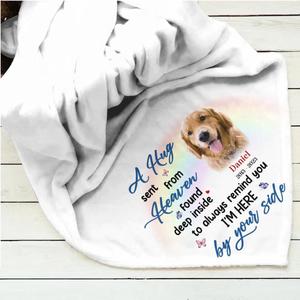 Custom Personalized Memorial Pet Single Layer Fleece Blanket - Memorial Gift Idea For Pet Owner - A Hug Sent From Heaven Found Deep Inside To Always Remind You I'm Here by Your Side Online Cheap Online