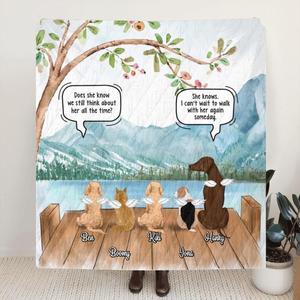 Custom Personalized Memorial Pet Quilt/Fleece Blanket/Pillow Cover - Upto 5 Pets - Memorial Gift Idea For Dog/Cat Lovers - I Can't Wait To Walk With Her Again Someday Free Shipping Classic