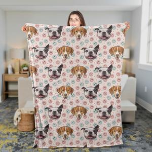 Personalized Pet Dog/Cat Photo 70's Retro Blanket - GreatestCustom Cheap Online Store Manchester
