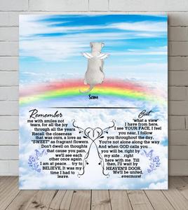 Custom Personalized Memorial Pets Canvas - Upto 5 Pets - Memorial Gift For Dog Lovers/Cat Lovers - Remember me with smiles not tears- AXSIO5 Many Kinds Of Cheap Pice