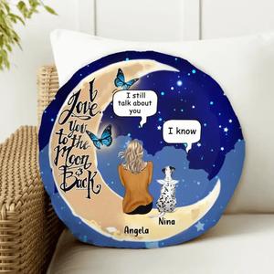Custom Personalized Memorial Pet Round Pillow - Upto 4 Pets - Best Gift For Dog/Cat Lover - I Love You To The Moon & Back Excellent Sale Online