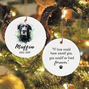 Personalized Photo Dog Watercolor Circle Ornament, Pet Loss Gift, Dog Loss Gift, Pet Memorial Gift, Dog Sympath Gifts Outlet Where Can You Find