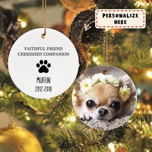 Personalized Ornament Memorial Gift For Loss Of Dog, Pet Sympathy Gifts, Pet Remembrance Gift, Faithful Friend Cherished Companion Ornament Discount Great Deals