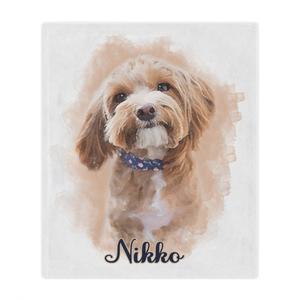 Personalized Pet Dog Cat Portrait on Blanket, Pet Dog Cat Blanket Clearance Online Fake