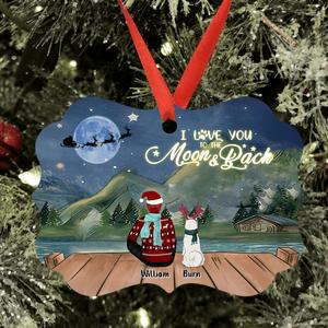 Custom Personalized Christmas Night Pet Mom/Dad Ornament - Adult/ Couple With Upto 6 Pets - Christmas Gift For Cat/ Dog Lover Low Pice Sale Online