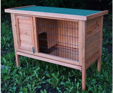 Single Wooden Rabbit Hutch with Slide out Tray Cheap Pice Wholesale