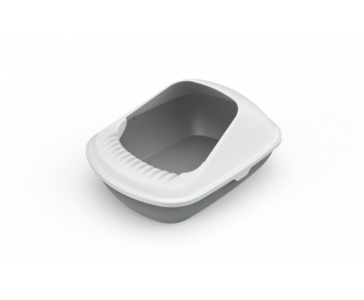 Semi-Enclosed Cat Litter Box Tray With Shovel - Grey Shipping Outlet Store Online
