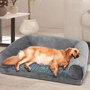 PLUSH VELVET DOG SOFA - GREY Outlet Affordable