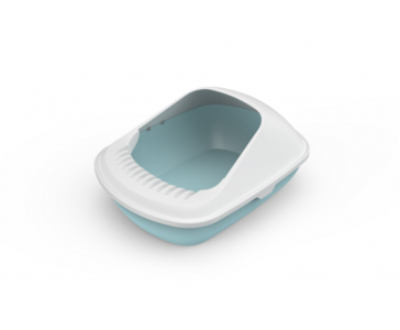 Semi-Enclosed Cat Litter Box Tray With Shovel - Blue Low Cost Cheap Pice