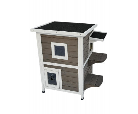 Rainproof 2 Story Cat Condo with Escape Door Clearance Low Pice