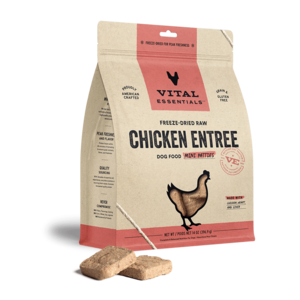 Vital Essentials Chicken Dinner Patties Freeze Dried Dog Food, 14oz Supply