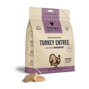 Vital Essentials Turkey Mini Patties Freeze Dried Cat Food, 8oz Marketable