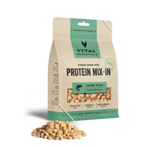 Vital Essentials Freeze Dried Salmon Mini Nibs Dog Food Topper, 6oz Countdown Package