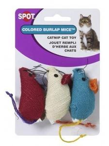 Ethical Pet SPOT Colored Burlap Mice Catnip Toy (3-Pack) Cheap New Arrival