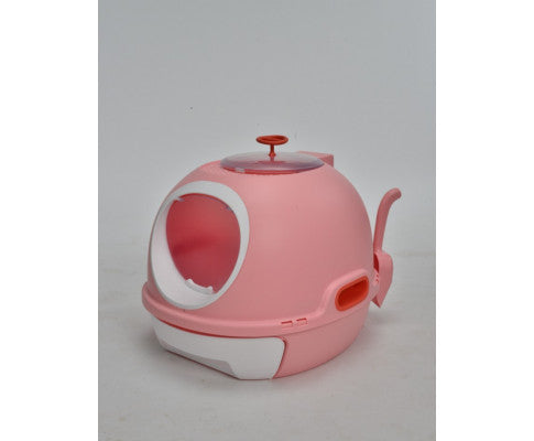 Cat Litter Box Tray with Sky Window Photocatalyst Purifier - Pink Free Shipping View