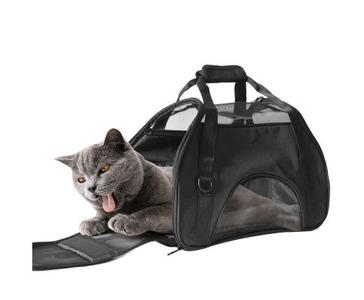 Dog & Cat Black Travel Tote Bag Extremely For Sale