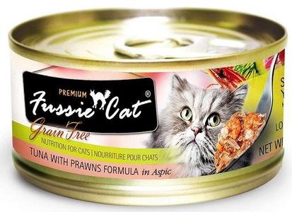 Fussie Cat Premium Tuna with Prawns Formula in Aspic Canned Food Cheap Pice Original