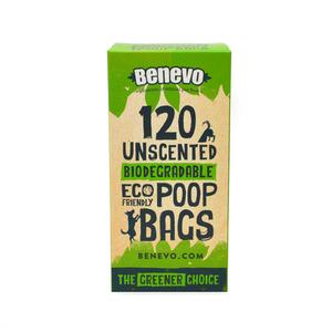 Benevo 120 Unscented Biodegradable Compostable Poop Bags - 8 Rolls Wholesale Pice For Sale