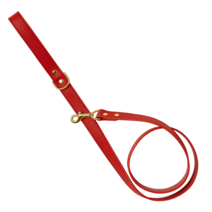 Signature Leather Dog Leash - Crimson Red For Sale For Sale