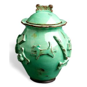 Dog Treat Jar - Aqua/Green Outlet Clearance