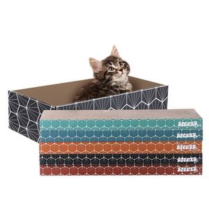 Naomi Modern Cardboard Reversible Cat Scratcher Pad in Box with Catnip Outlet Genuine
