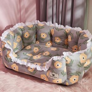 All-Season Dog & Cat Cotton Flower and Lace Bed Cheap Sale Inexpensive