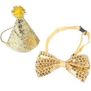 2 Pcs Pet Birthday Hat for Dogs and Cats, Golden Professional Online