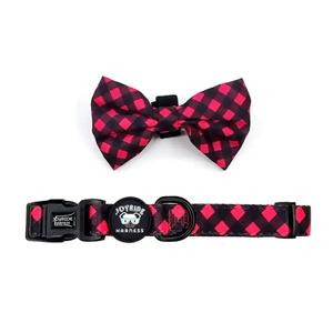 Red Plaid Collar (   free removable bowtie ) Cheap Sale Popular