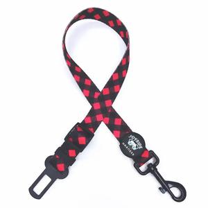 Red Plaid Dog Safety Seat Belt Clearance Fashionable