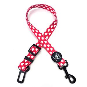 Red Hearts Dog Safety Seat Belt Genuine Sale Online