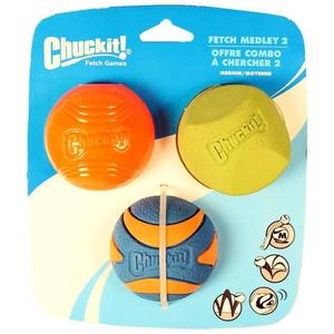 CHUCKIT! FETCH MEDLEY STRATO/ERRATIC/ULTRA (MD-3 PK) Free Shipping Fast Delivery