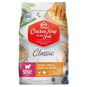Chicken Soup For The Soul Adult Small Bites Recipe with  Chicken, Turkey & Brown Rice Dry Dog Food Visit New