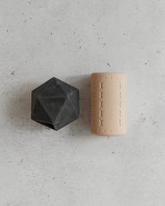 2 Piece Geometric & Treat Dispenser Aggressive Chew Toy Set - Nude & Black Visit New For Sale