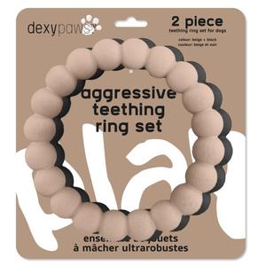 Dexypaws - 2 Piece Aggressive Teething Ring Set Cheap Comfortable