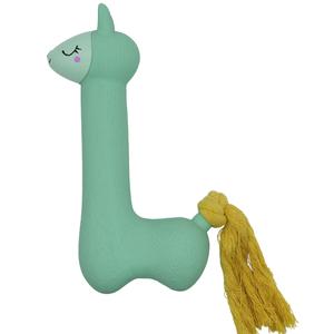 Bud'Z Latex Dog Toy With Squeaker - Turquoise Lama With Yellow Tail Dog 7in 1pc Outlet Best Pices