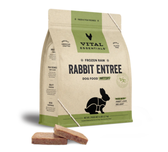 VE - Frozen Rabbit Entree Dog Raw Food - Patties (Raw) Sale New