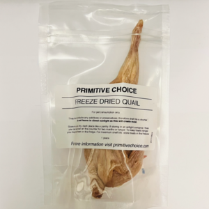 Primitive Choice Freeze-Dried Whole Quail - Pet Treat, 1pc Excellent Online