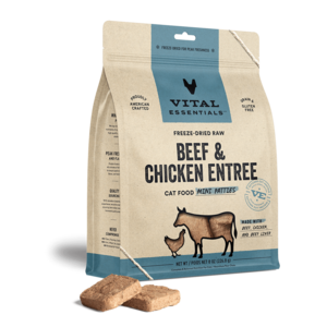 Vital Essentials Beef & Chicken Mini Patties Freeze Dried Cat Food, 8oz Sale Low Shipping Fee
