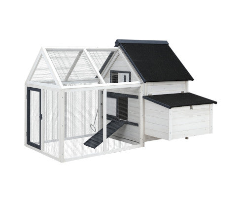 112cm Chicken Coop & Rabbit Hutch - Brown & White Outlet Store Locations
