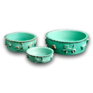 Large Dog Food/Water Bowl - Aqua/Green Cheap Sale Websites