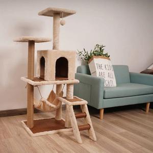 125cm Cat Tree Scratching Post - Beige Looking For Sale Online
