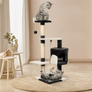 112cm Cat Scratching Post / Tree / Pole - White and Grey 2025 Newest Online
