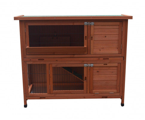 120cm XL Double Storey Rabbit Hutch With Pull Out Tray Free Shipping Discounts