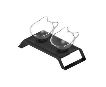 2x200ml Double Dinner Elevated Cat Bowl Stand Sale 100% Original