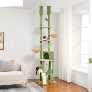 216-285cm Adjustable Cactus Cat Scratching Tower - Green How Much For Sale