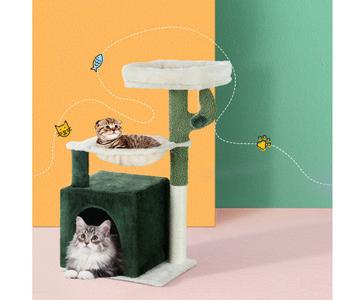 78cm Cat Post Scratcher Wood Condo - Green Newest Cheap Pice